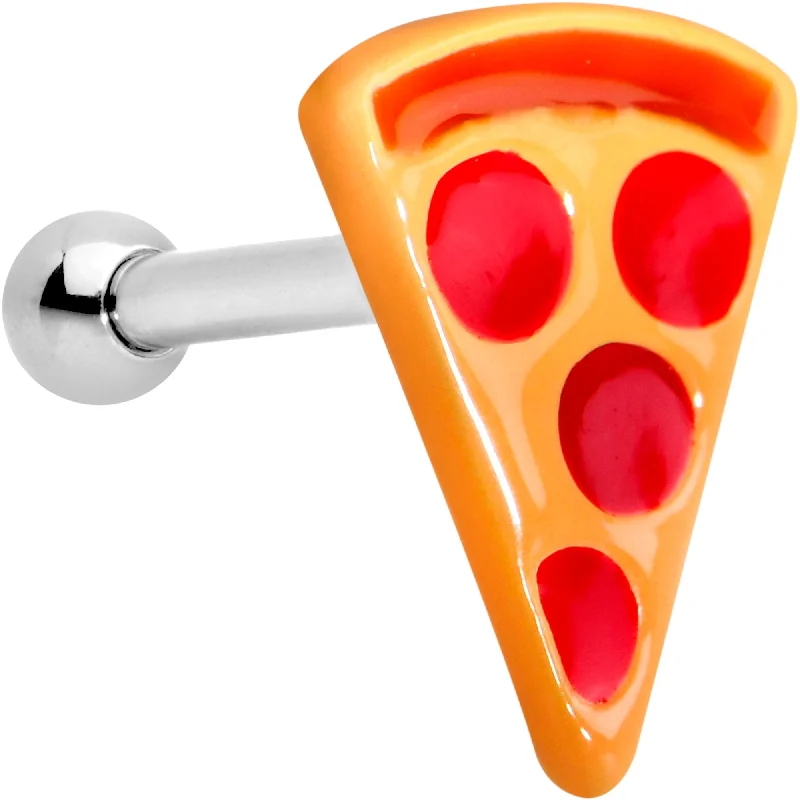 Women's Earrings – Elegant Designs for Every Personality--16 Gauge 1/4 Yummy Pepperoni Pizza Tragus Cartilage Earring
