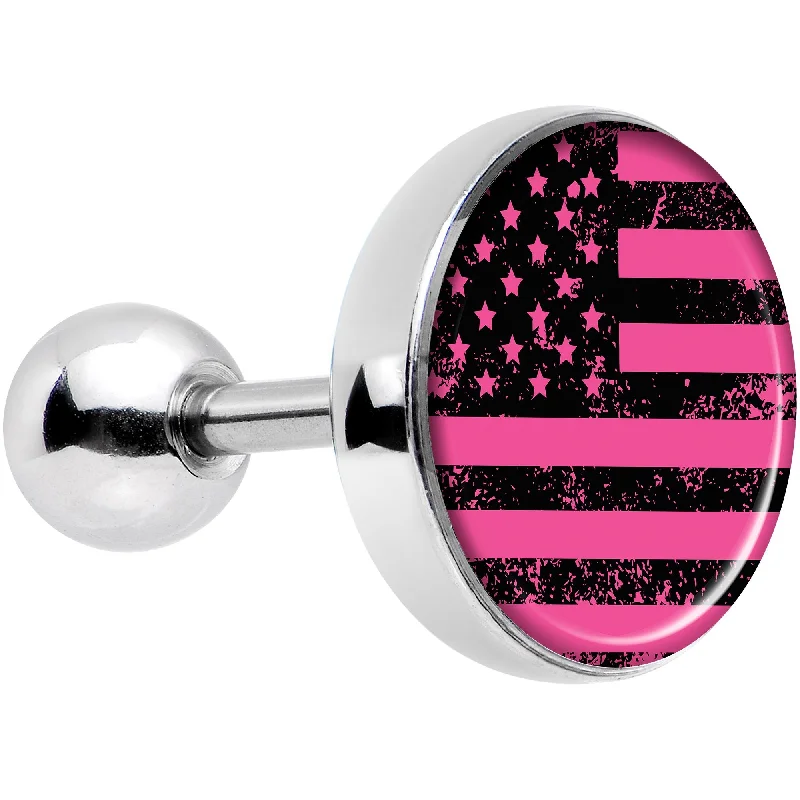 Women's Earrings – Elegant Designs for Every Personality--16 Gauge 1/4 Pink American Flag Tragus Cartilage Earring Women's Earrings – Elegant Designs for Every Personality--16 Gauge 1/4 Pink American Flag Tragus Cartilage Earring
