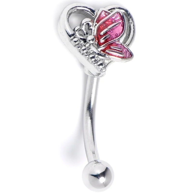 Women's Earrings – Elegant Designs for Every Personality--16 Gauge 5/16 Clear Gem Butterfly Love Heart Curved Eyebrow Ring Women's Earrings – Elegant Designs for Every Personality--16 Gauge 5/16 Clear Gem Butterfly Love Heart Curved Eyebrow Ring