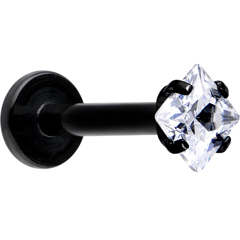 Gold-Plated Lip Rings16 Gauge 5/16 Clear Gem Black Anodized Raised Rhombus Labret Monroe Gold-Plated Lip Rings16 Gauge 5/16 Clear Gem Black Anodized Raised Rhombus Labret Monroe