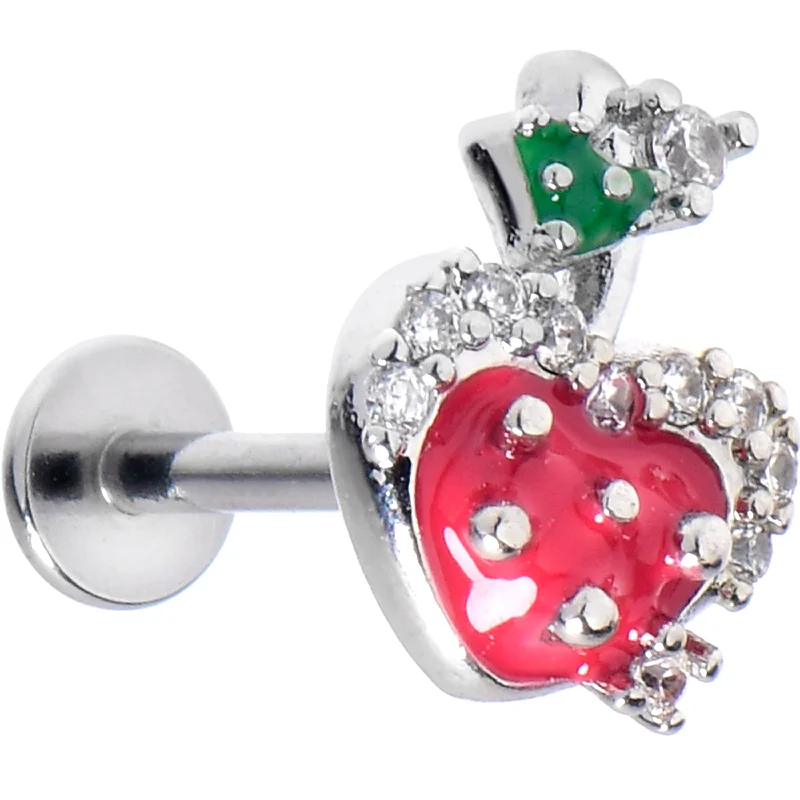 Comfortable Lip Rings for Long Wear16 Gauge 5/16 Clear Gem Glamour Shroom Labret Monroe Tragus