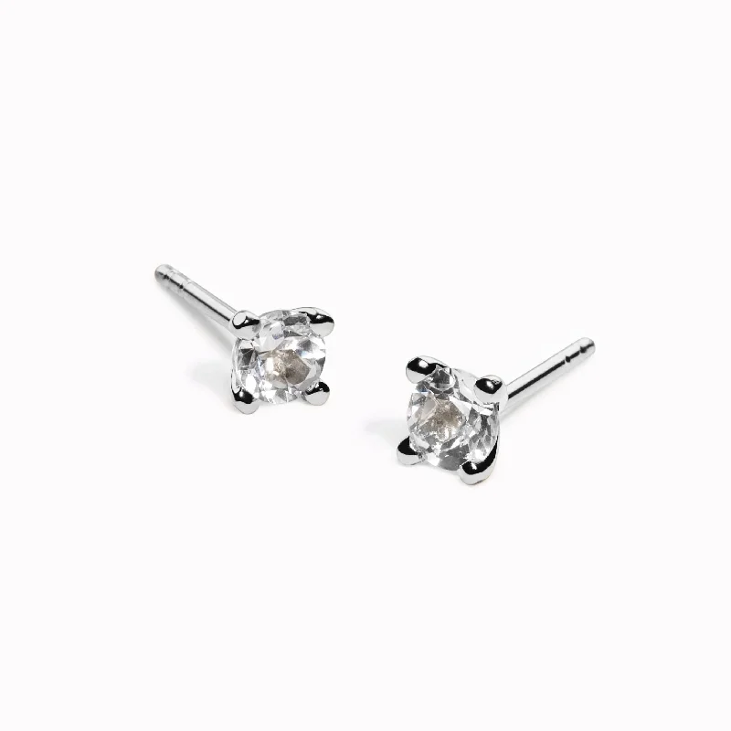 Women's Earrings – Elegant Designs for Every Personality--Gemstone Stud Earrings Silver - Maria