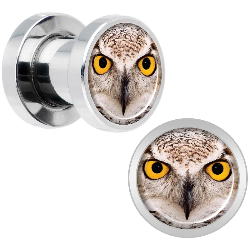 Women's Earrings – Elegant Designs for Every Personality--Full Color Owl Steel Screw Fit Plug Set 2 Gauge Women's Earrings – Elegant Designs for Every Personality--Full Color Owl Steel Screw Fit Plug Set 2 Gauge
