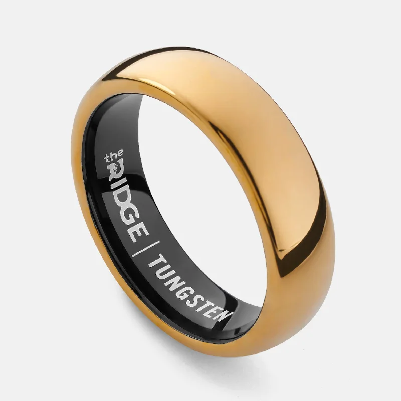Top Men's Rings – Crafted for Every Style Ridge 6mm Rounded Ring Set - 24 Karat Gold Top Men's Rings – Crafted for Every Style Ridge 6mm Rounded Ring Set - 24 Karat Gold