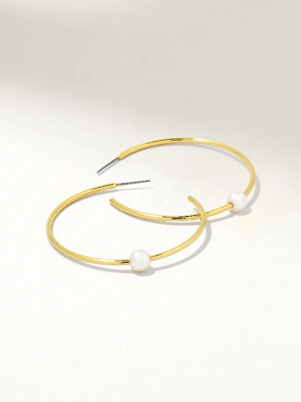 Women's Earrings – Elegant Designs for Every Personality--Grace Pearl Hoop Earrings