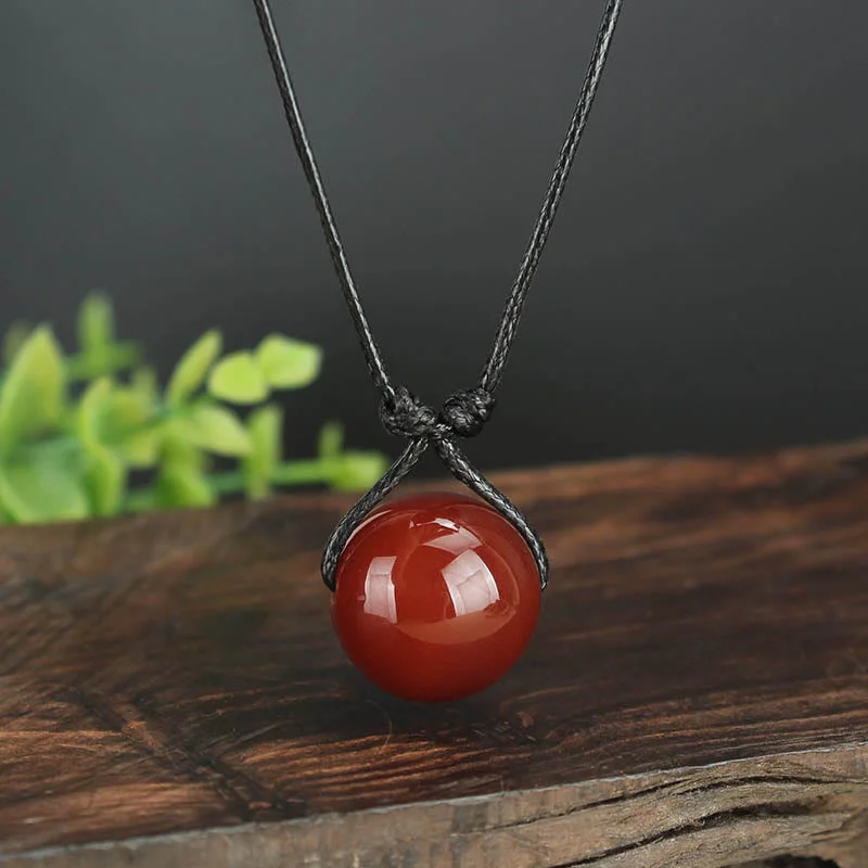 Shop Classic Women's Necklaces & Pendants with a Modern Twist-Buddha Stones Red Agate Bead Confidence Leather Rope Necklace Pendant Shop Classic Women's Necklaces & Pendants with a Modern Twist-Buddha Stones Red Agate Bead Confidence Leather Rope Necklace Pendant