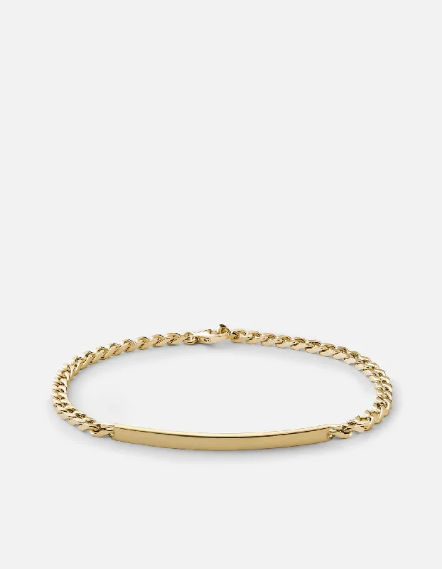 Bold Bracelets for Men-3mm ID Chain Bracelet, Gold Vermeil