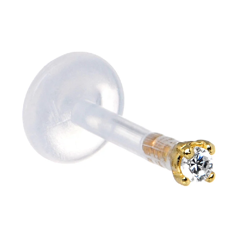 Custom Lip Rings for Personalized Appeal14kt Gold 2.5mm CZ Bioplast Push In Labret Monroe Tragus Custom Lip Rings for Personalized Appeal14kt Gold 2.5mm CZ Bioplast Push In Labret Monroe Tragus