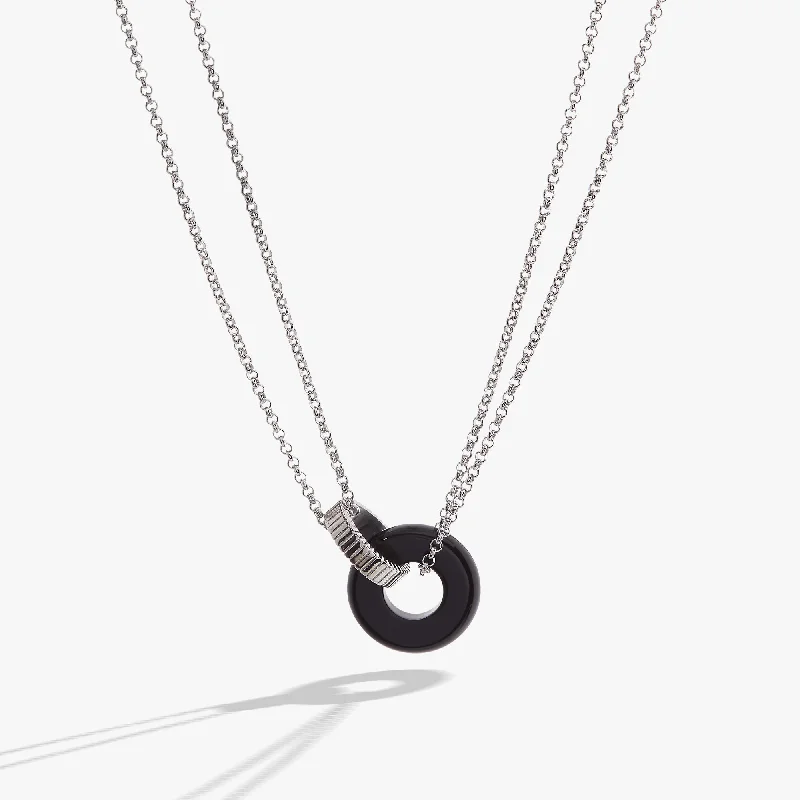 Shop Classic Women's Necklaces & Pendants with a Modern Twist-Black Onyx Textured Necklace Shop Classic Women's Necklaces & Pendants with a Modern Twist-Black Onyx Textured Necklace