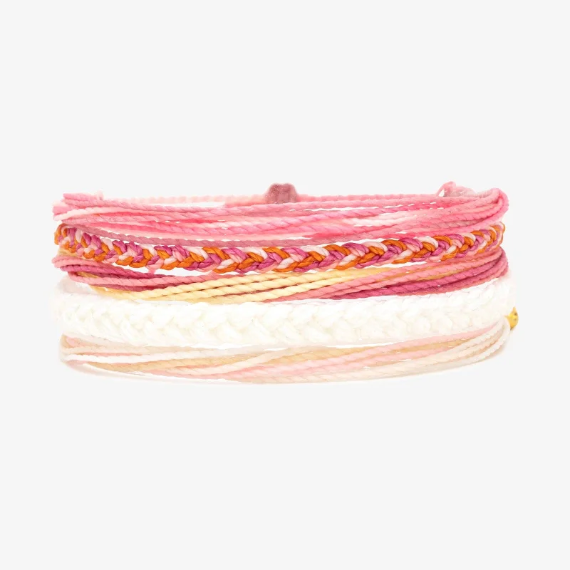 Women's Bangle Bracelets-Strawberry Serenade Friendship 5 Pack