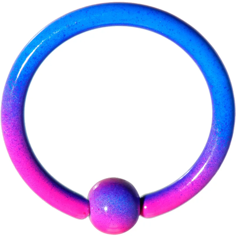 Lip Rings with Shiny Accents for Subtle Glam16 Gauge 3/8 Color Plated Pink Blue Fade BCR Captive Ring