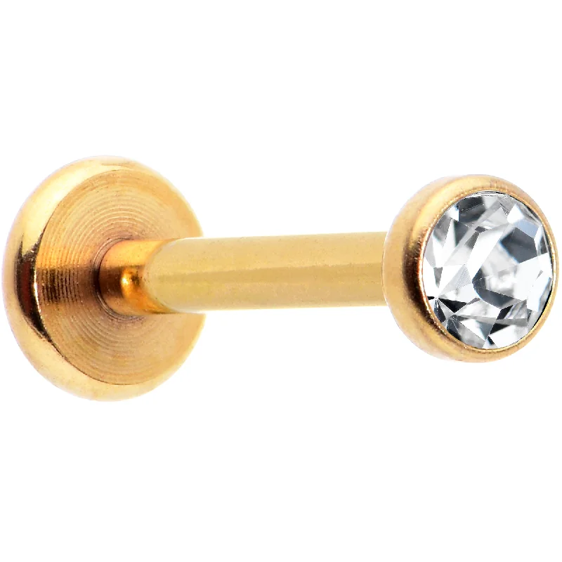 Lip Rings for Unique Fashion Statement16 Gauge 5/16 Clear Gem Gold Tone Threadless Labret Monroe Tragus Lip Rings for Unique Fashion Statement16 Gauge 5/16 Clear Gem Gold Tone Threadless Labret Monroe Tragus