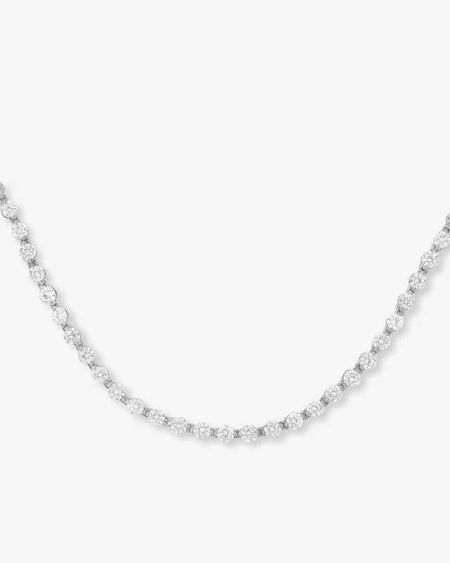 Shop Classic Women's  Necklaces & Pendants with a Modern Twist-She's an Icon Tennis Choker - Silver|White Diamondettes