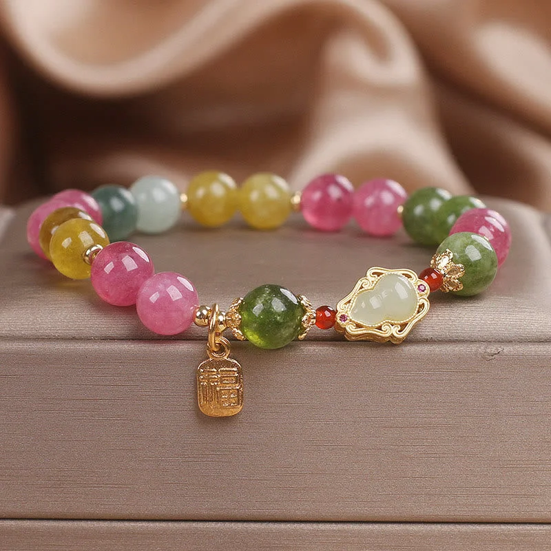 Personalized Beaded Bracelets for Men with Initials-Buddha Stones Tourmaline Fu Character Love Bracelet Personalized Beaded Bracelets for Men with Initials-Buddha Stones Tourmaline Fu Character Love Bracelet