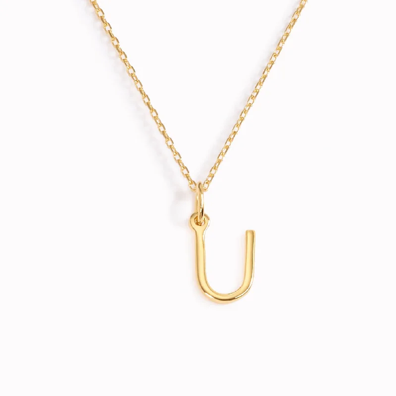 Shop Classic Women's Necklaces & Pendants with a Modern Twist-U Necklace / Gold Initial Necklace Shop Classic Women's Necklaces & Pendants with a Modern Twist-U Necklace / Gold Initial Necklace
