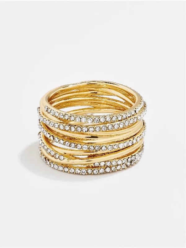 Chic Women's Rings for Fashion-Forward Looks-Jamila Ring - Gold/Pavé