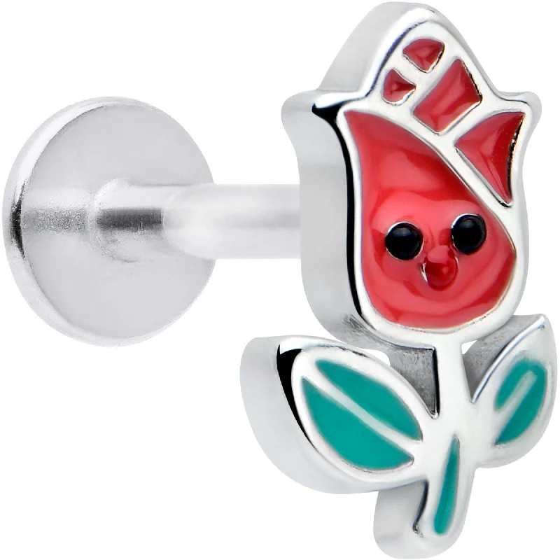 Comfortable and Fashionable Lip Rings16 Gauge 5/16 Sweet Happy Rose Flower Labret Monroe Tragus
