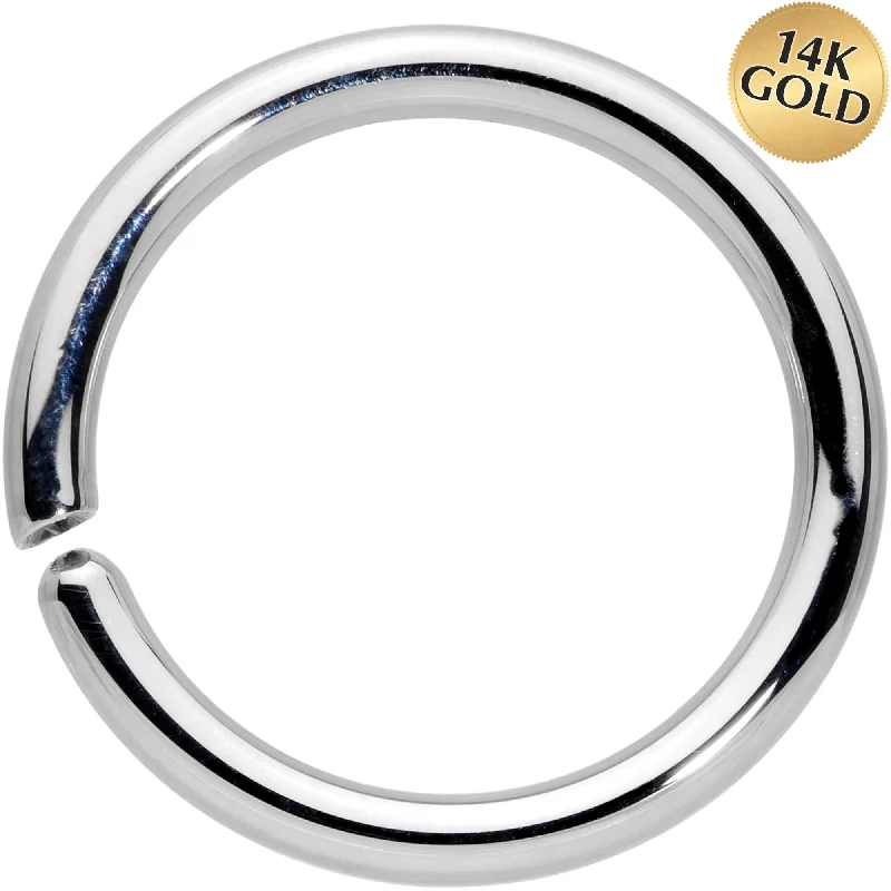 Designer Lip Rings for Chic Look14 Gauge 7/16 Handcrafted Solid 14k White Gold Seamless Circular Ring Designer Lip Rings for Chic Look14 Gauge 7/16 Handcrafted Solid 14k White Gold Seamless Circular Ring