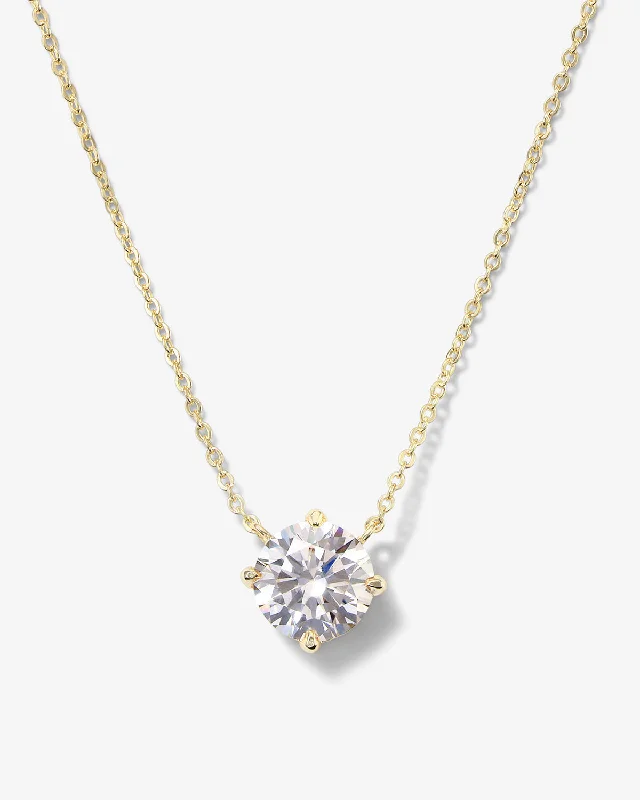 Shop Classic Women's Necklaces & Pendants with a Modern Twist-The Monarch Round Cut Necklace - Gold|White Diamondettes Shop Classic Women's Necklaces & Pendants with a Modern Twist-The Monarch Round Cut Necklace - Gold|White Diamondettes