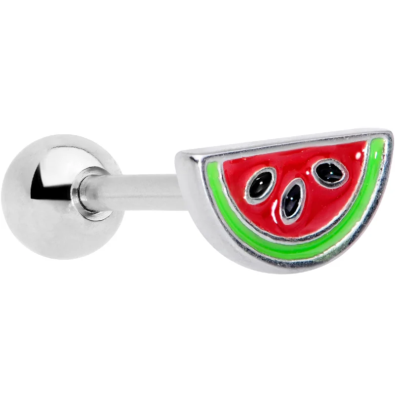 Women's Earrings – Elegant Designs for Every Personality--16 Gauge 1/4 Red Green Juicy Watermelon Fruit Cartilage Tragus Earring