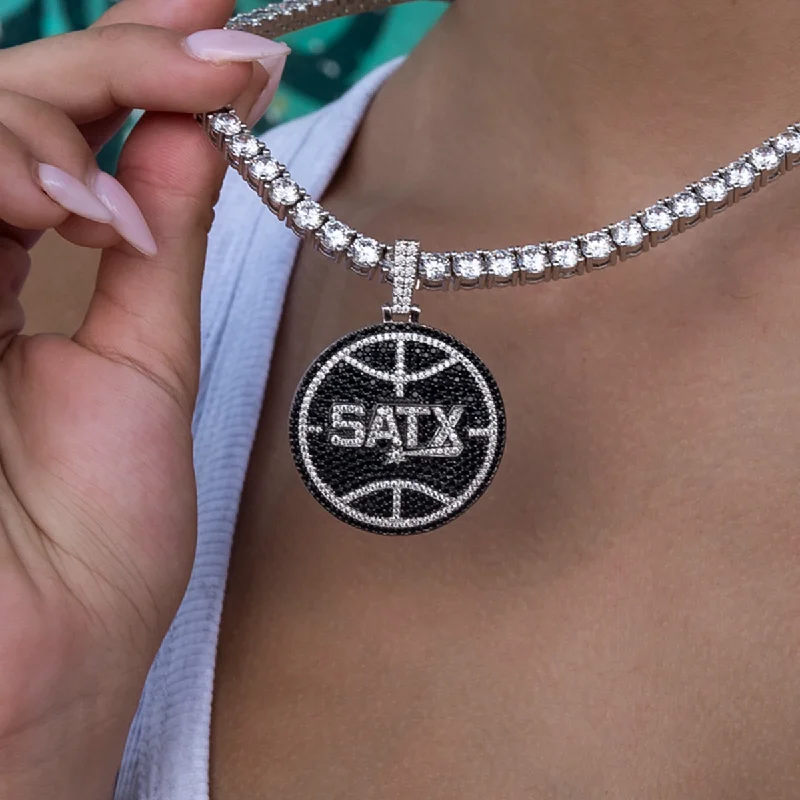Shop Classic Women's Necklaces & Pendants with a Modern Twist-San Antonio Spurs Official NBA SATX Logo Pendant Shop Classic Women's Necklaces & Pendants with a Modern Twist-San Antonio Spurs Official NBA SATX Logo Pendant