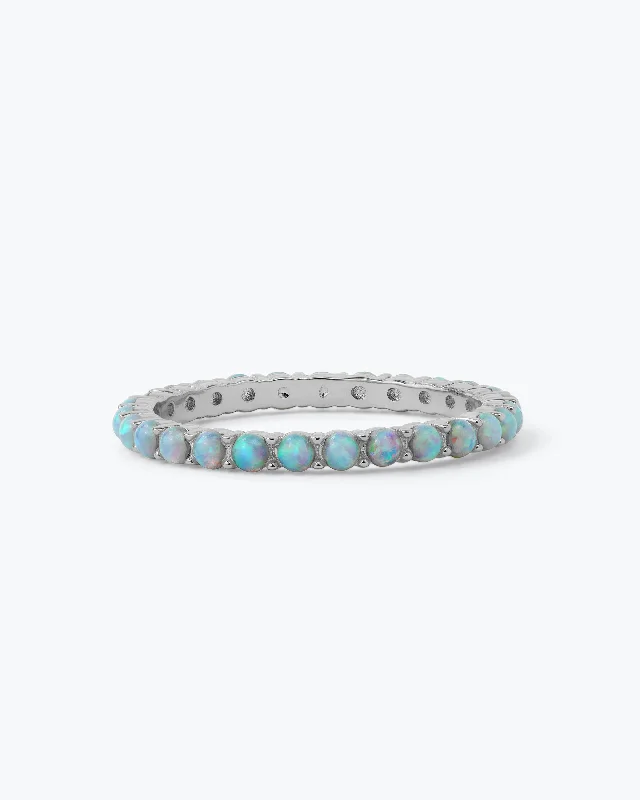 Chic Women's Rings for Fashion-Forward Looks-The Micro Heiress Ring - Silver|Blue Opal Chic Women's Rings for Fashion-Forward Looks-The Micro Heiress Ring - Silver|Blue Opal