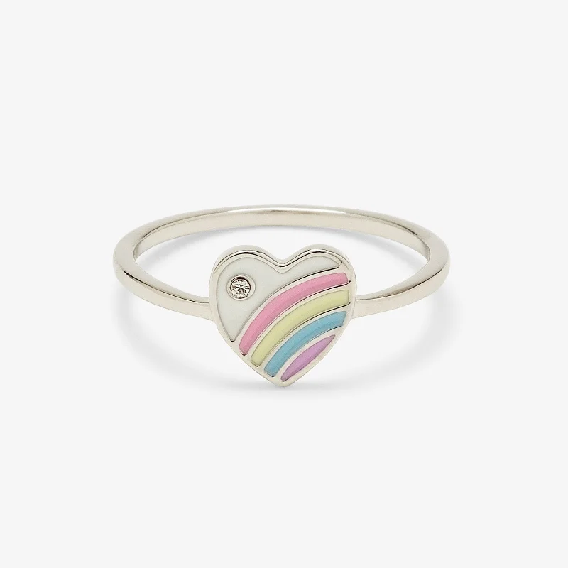 Chic Women's Rings for Fashion-Forward Looks-Pastel Vintage Heart Ring