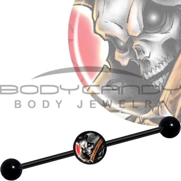 Women's Earrings – Elegant Designs for Every Personality--14 Gauge Wake the Dead Grim Reaper Halloween Black Industrial Barbell 37mm Women's Earrings – Elegant Designs for Every Personality--14 Gauge Wake the Dead Grim Reaper Halloween Black Industrial Barbell 37mm
