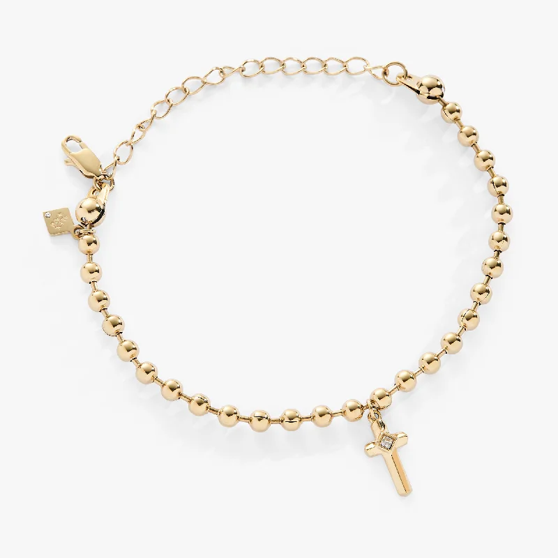 Stylish Braided Bangles for Women-Cross Ball Chain Bracelet