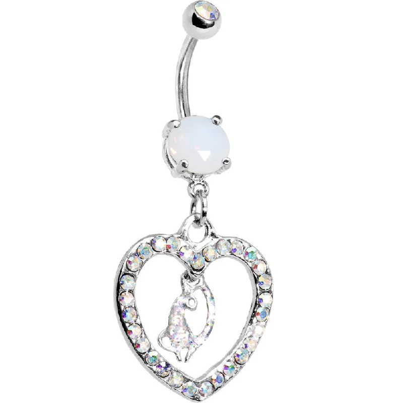 Comfortable Belly Rings with Custom Finish -Aurora Gem Kitty Cat Love Heart Belly Ring Comfortable Belly Rings with Custom Finish -Aurora Gem Kitty Cat Love Heart Belly Ring