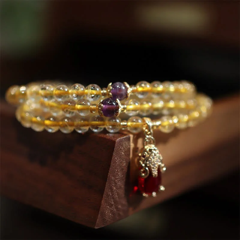 Customizable Gold Bangles for Women-Buddha Stones Citrine Amethyst PiXiu Prosperity Happiness Protection Bracelet Customizable Gold Bangles for Women-Buddha Stones Citrine Amethyst PiXiu Prosperity Happiness Protection Bracelet