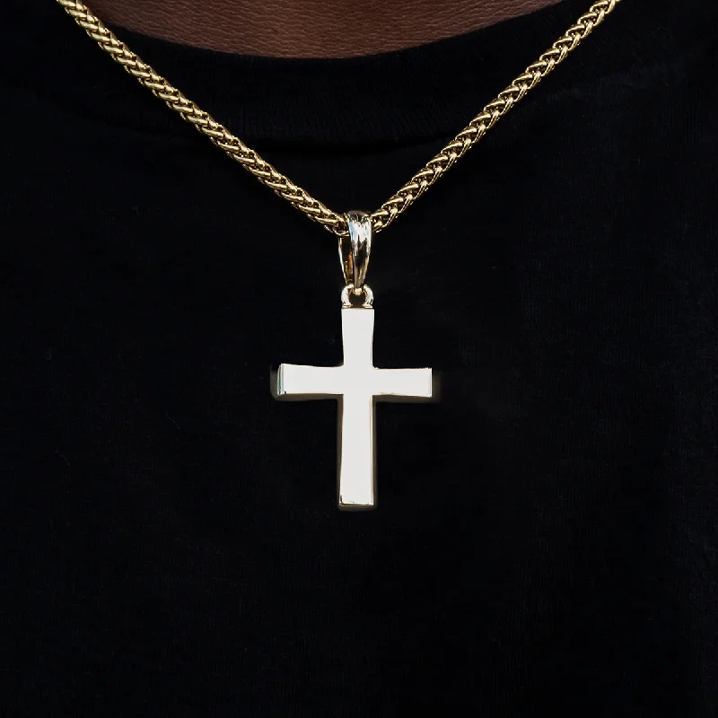 Exclusive Men's Necklaces & Pendants for the Modern Gentleman-Simple Cross Pendant in Yellow Gold Exclusive Men's Necklaces & Pendants for the Modern Gentleman-Simple Cross Pendant in Yellow Gold