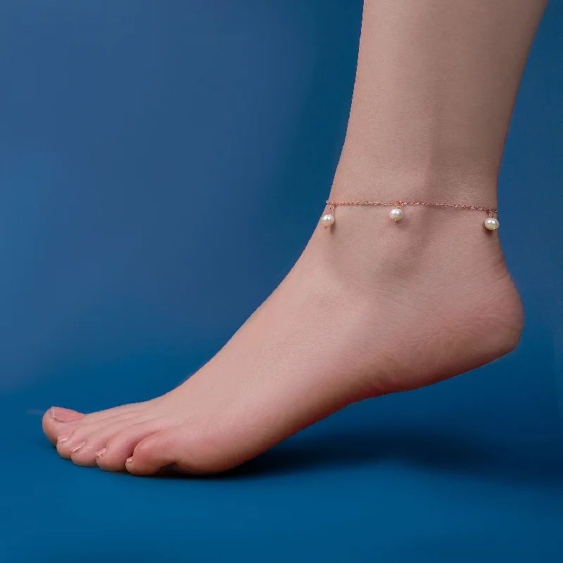Women's Earrings – Elegant Designs for Every Personality--Cynthia Rose Gold Freshwater Pearl Anklet