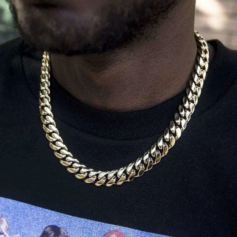 Exclusive Men's Necklaces & Pendants for the Modern Gentleman-GLD Signature Cuban in Yellow Gold- 12mm Exclusive Men's Necklaces & Pendants for the Modern Gentleman-GLD Signature Cuban in Yellow Gold- 12mm