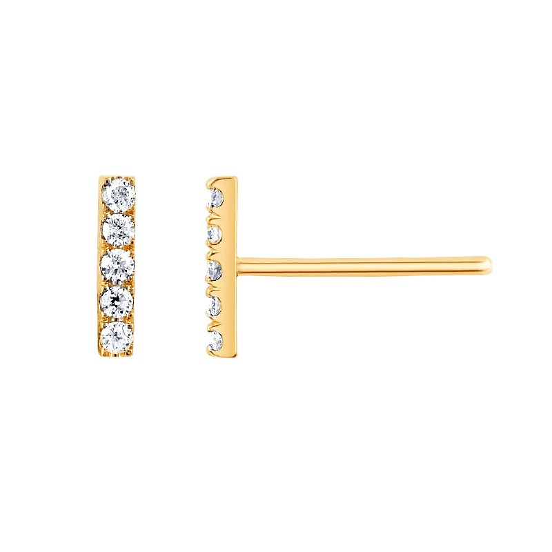 Women's Earrings – Elegant Designs for Every Personality--Diamond Bar Stud Earrings