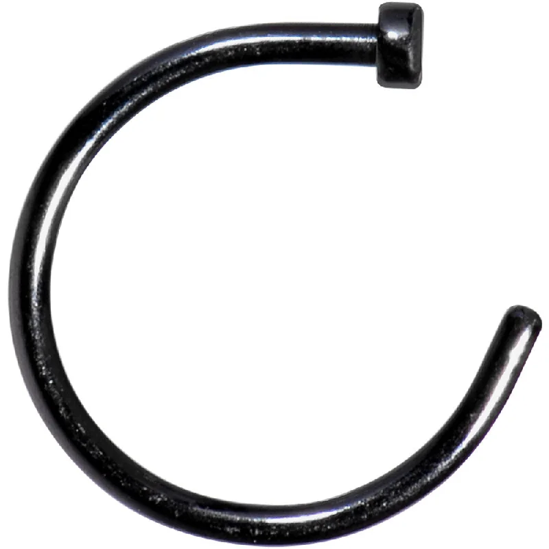 Modern Nose Rings for Women -18 Gauge 3/8 Black Anodized Titanium Nose Hoop