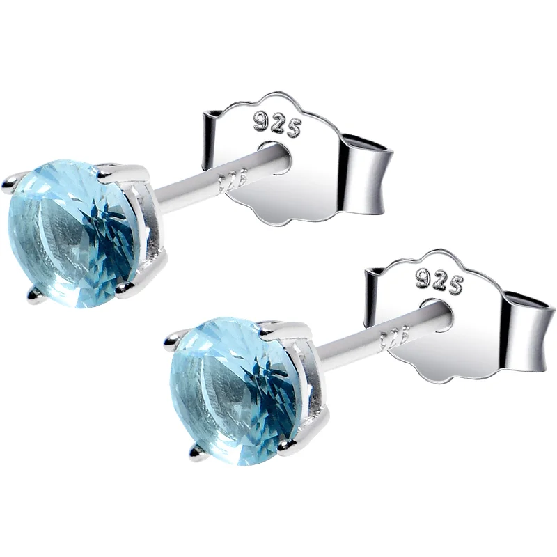 Women's Earrings – Elegant Designs for Every Personality--4mm CZ 925 Sterling Silver March Birthstone Stud Earrings Women's Earrings – Elegant Designs for Every Personality--4mm CZ 925 Sterling Silver March Birthstone Stud Earrings