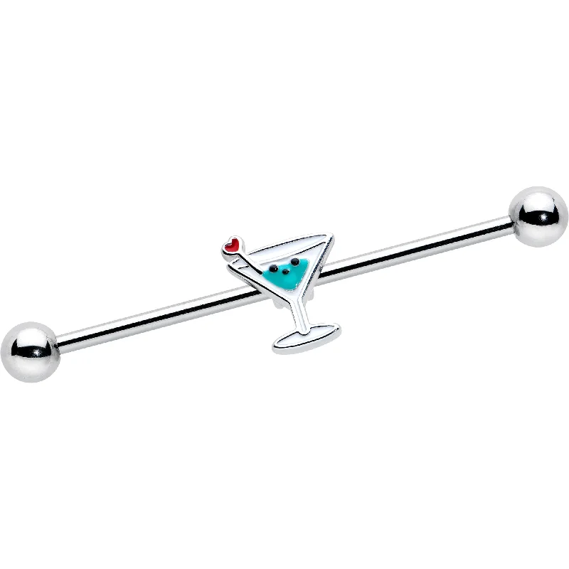 Women's Earrings – Elegant Designs for Every Personality--14 Gauge Sweet Martini Glass Heart Industrial Barbell 38mm Women's Earrings – Elegant Designs for Every Personality--14 Gauge Sweet Martini Glass Heart Industrial Barbell 38mm