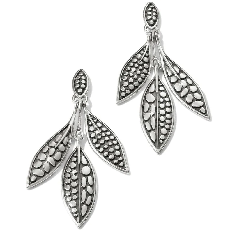 Women's Earrings – Elegant Designs for Every Personality--Pebble Leaf Trio Post Drop Earrings