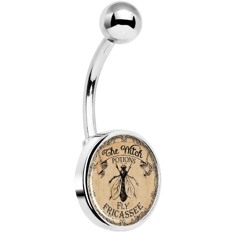 Trendy Belly Rings with Bold Statements -Witches Brew Fly Fricassee Halloween Belly Ring Trendy Belly Rings with Bold Statements -Witches Brew Fly Fricassee Halloween Belly Ring