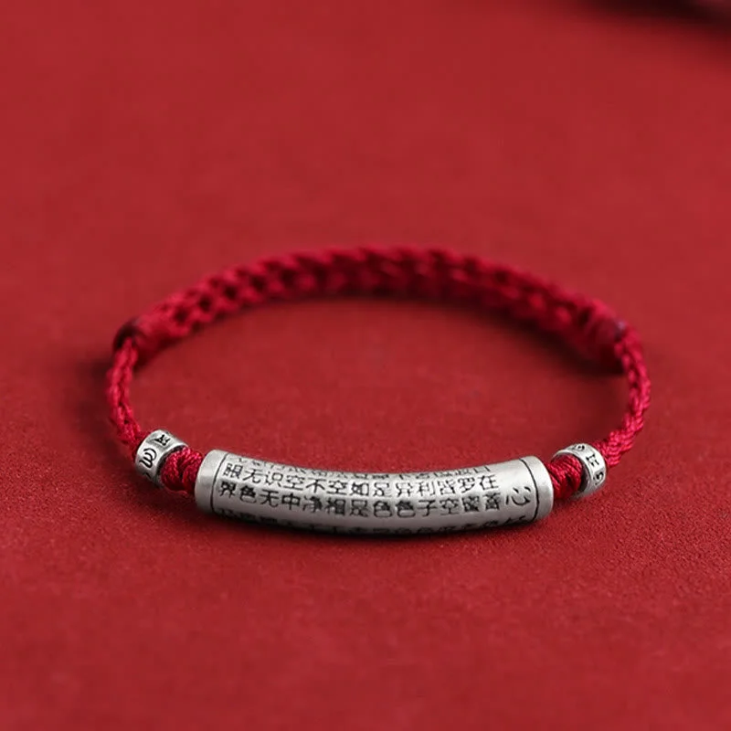 Beautiful Anklets with Vibrant Colors-Buddha Stones Handmade 999 Sterling Silver Om Mani Padme Hum Heart Sutra Carved Luck Rope Bracelet Anklet Beautiful Anklets with Vibrant Colors-Buddha Stones Handmade 999 Sterling Silver Om Mani Padme Hum Heart Sutra Carved Luck Rope Bracelet Anklet