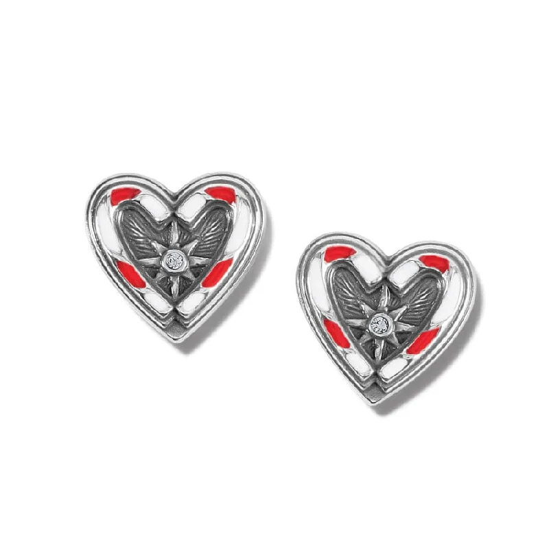 Women's Earrings – Elegant Designs for Every Personality--Candycane Sweetheart Post Earrings