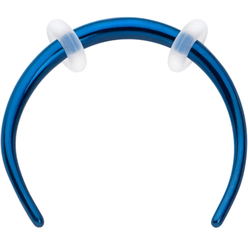 Women's Earrings – Elegant Designs for Every Personality--16 Gauge 3/8 Blue Pincher Crescent Taper Women's Earrings – Elegant Designs for Every Personality--16 Gauge 3/8 Blue Pincher Crescent Taper