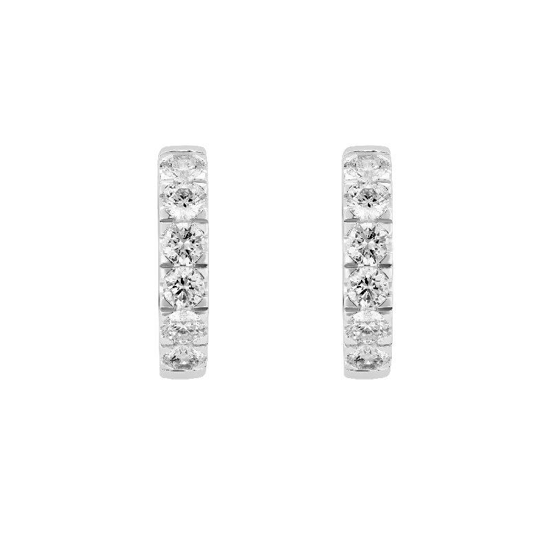 Women's Earrings – Elegant Designs for Every Personality--The Pavé Huggie Hoops, Medium Women's Earrings – Elegant Designs for Every Personality--The Pavé Huggie Hoops, Medium