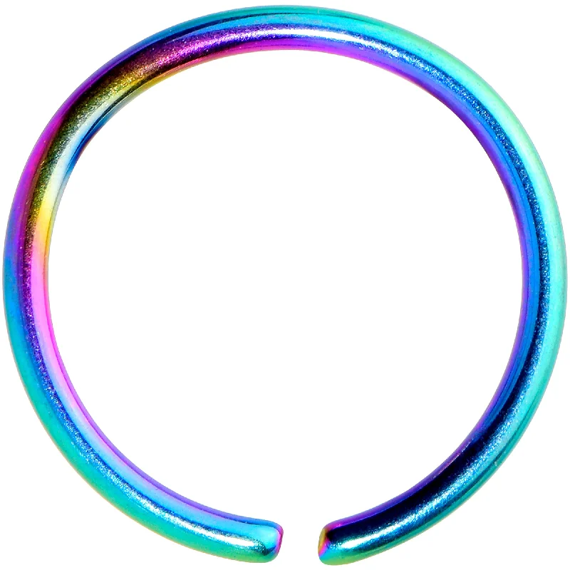 Nose Rings with Tiny Diamonds -20 Gauge 5/16 Rainbow PVD Grade 23 Titanium Bendable Hoop Ring Nose Rings with Tiny Diamonds -20 Gauge 5/16 Rainbow PVD Grade 23 Titanium Bendable Hoop Ring