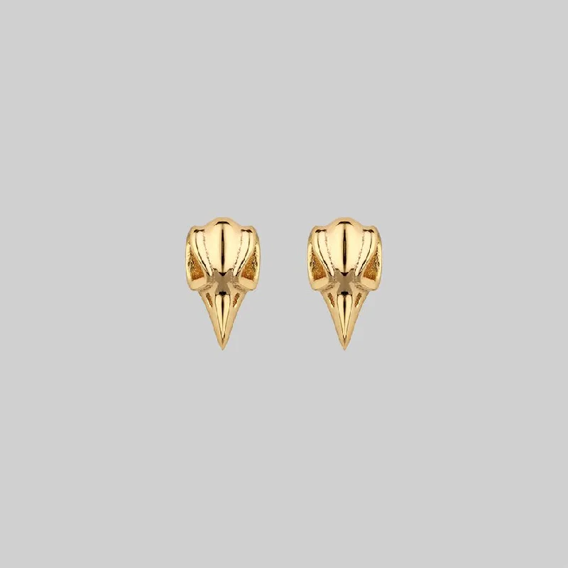 Women's Earrings – Elegant Designs for Every Personality--MERLA. Raven Skull Earrings - Gold Women's Earrings – Elegant Designs for Every Personality--MERLA. Raven Skull Earrings - Gold