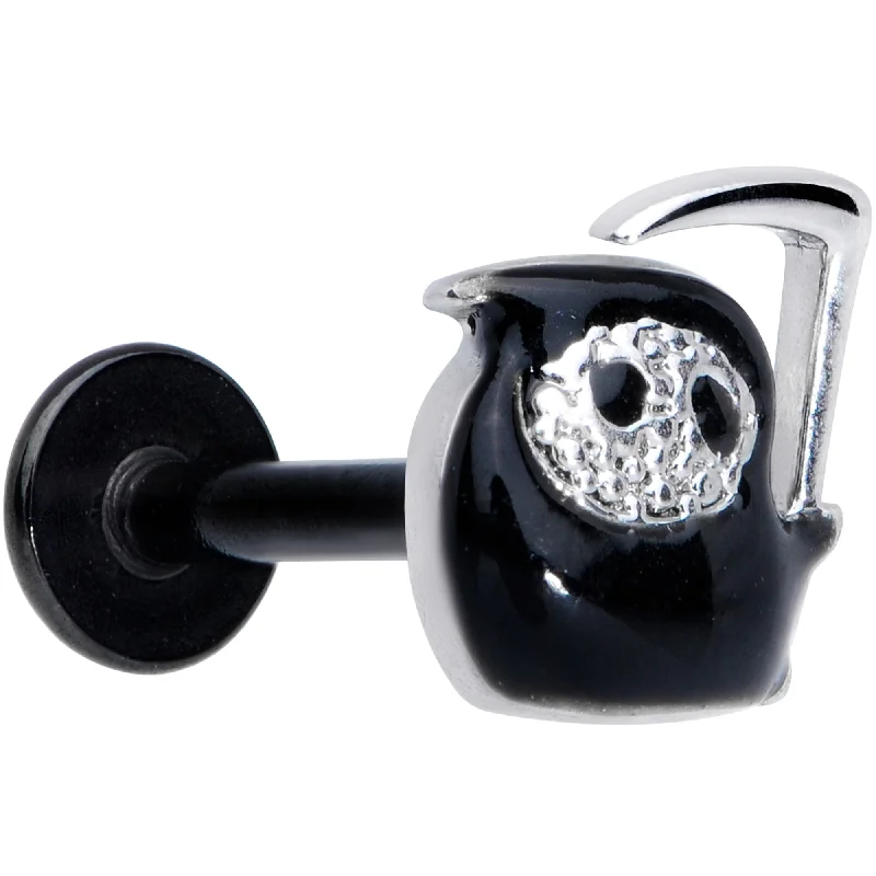 Women's Earrings – Elegant Designs for Every Personality--16 Gauge 5/16 Black Grim Reaper Halloween Labret Monroe Tragus