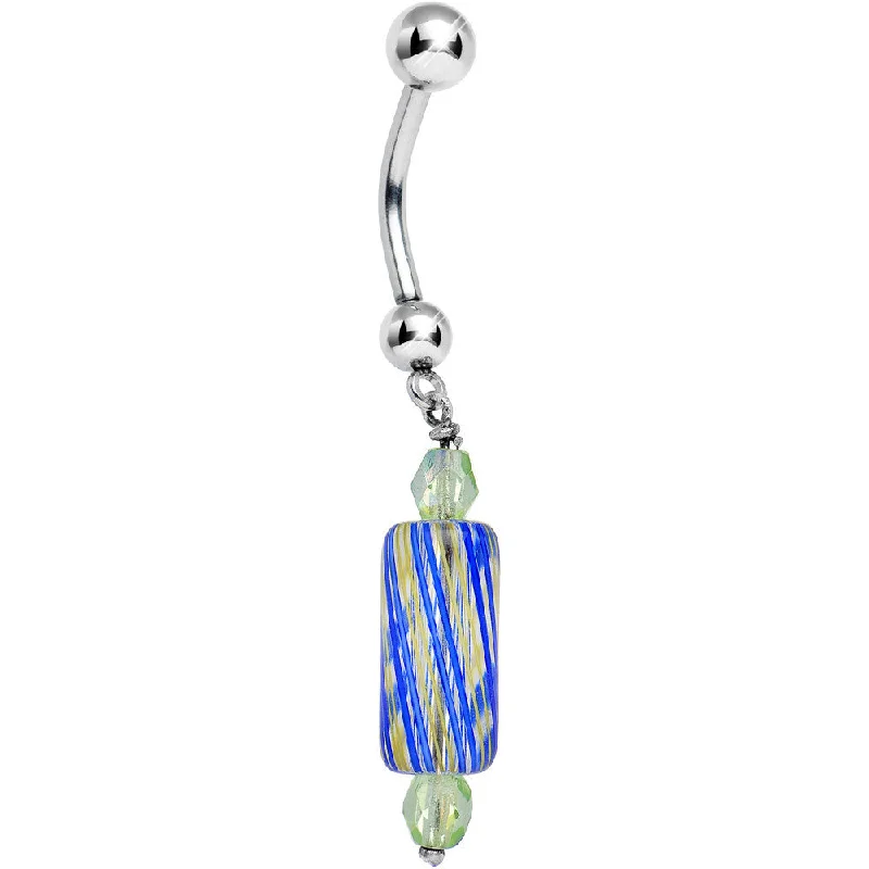 Comfortable Belly Rings for Perfect Fit -STUDIO KATIA LimeSwirl CANDY RIBBON Dangle Belly Ring Comfortable Belly Rings for Perfect Fit -STUDIO KATIA LimeSwirl CANDY RIBBON Dangle Belly Ring