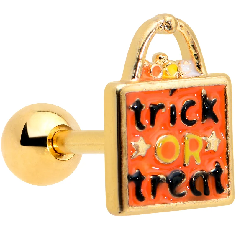 Women's Earrings – Elegant Designs for Every Personality--16 Gauge 1/4 Gold Tone Trick or Treat Halloween Cartilage Tragus Women's Earrings – Elegant Designs for Every Personality--16 Gauge 1/4 Gold Tone Trick or Treat Halloween Cartilage Tragus