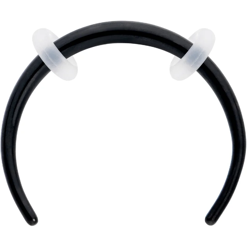 Women's Earrings – Elegant Designs for Every Personality--16 Gauge 3/8 Black Pincher Crescent Taper Women's Earrings – Elegant Designs for Every Personality--16 Gauge 3/8 Black Pincher Crescent Taper